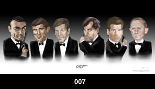 james bond caricature