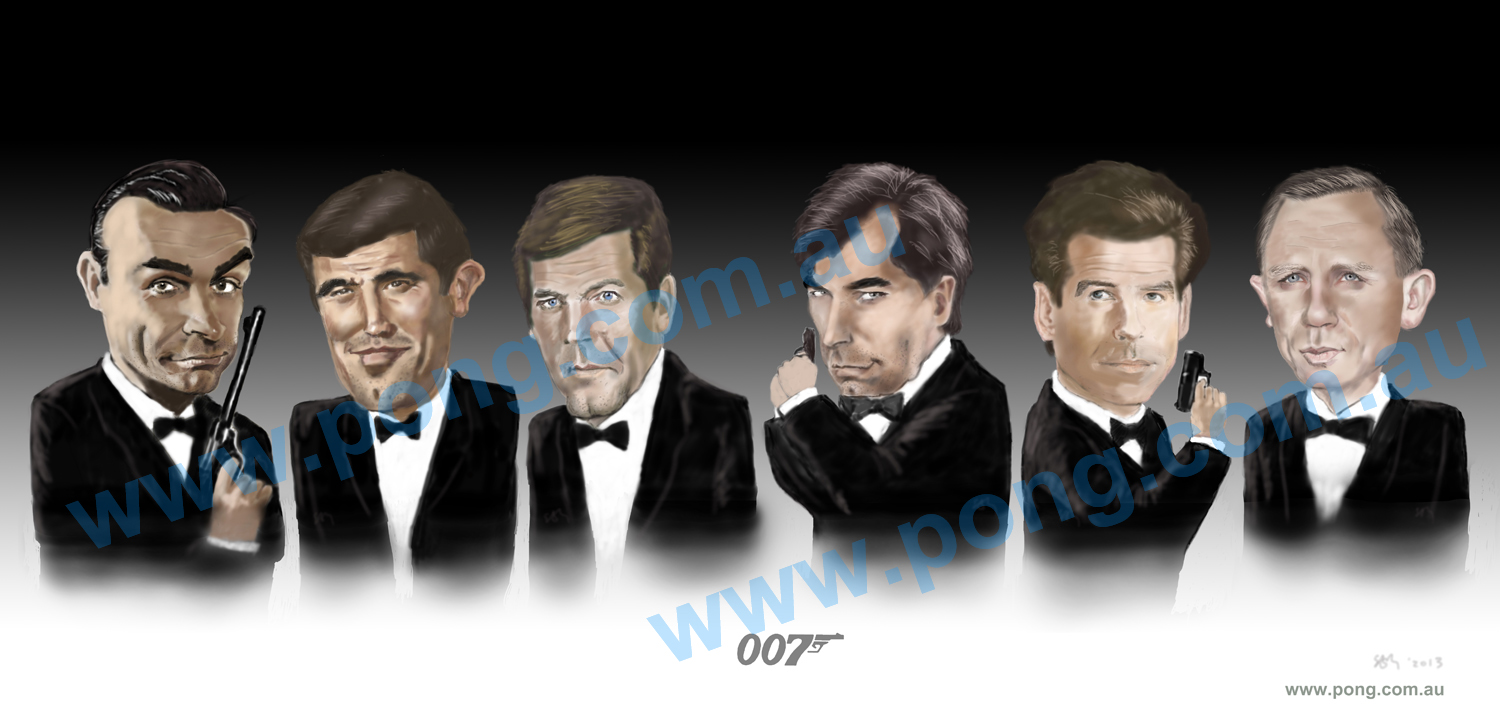 007 james bond caricature