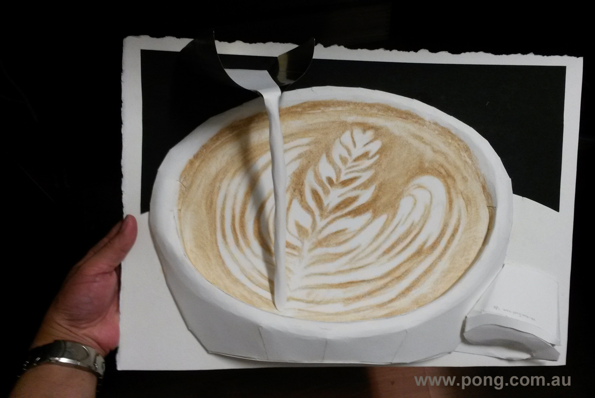 Cappuccino paper sculpture