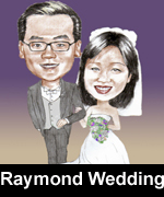 raymond wedding caricature